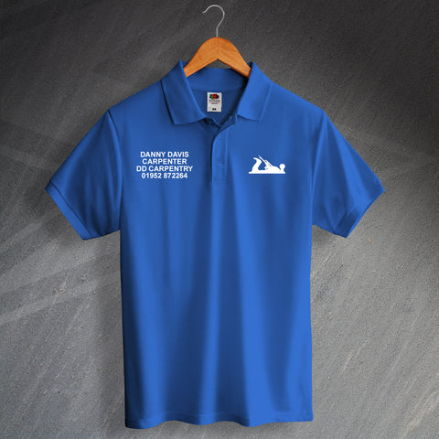 Carpentry Printed Polo Shirt Personalised with Name & Company Details