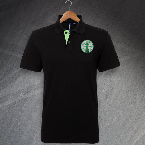 Celtic Football Polo Shirt Embroidered Classic Fit Contrast Centenary