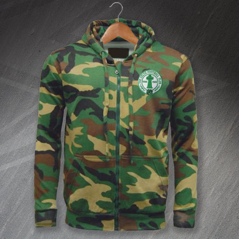 Retro Celtic Centenary Embroidered Camouflage Full Zip Hoodie
