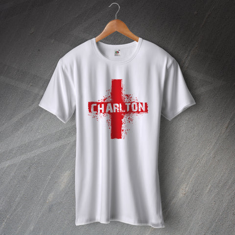 Charlton Football T-Shirt Grunge Flag of England