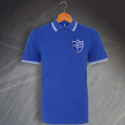 Chelsea Football Polo Shirt Embroidered Tipped 1952