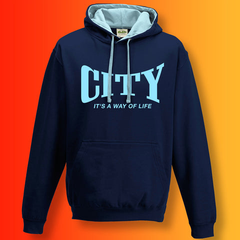 City It's a Way of Life Contrast Hoodie
