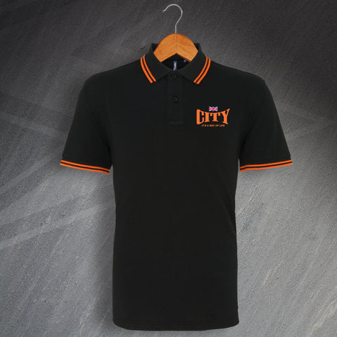 Hull Football Polo Shirt Embroidered Tipped City It's a Way of Life