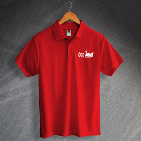 Fleetwood Football Polo Shirt Embroidered The Cod Army It's a Way of Life