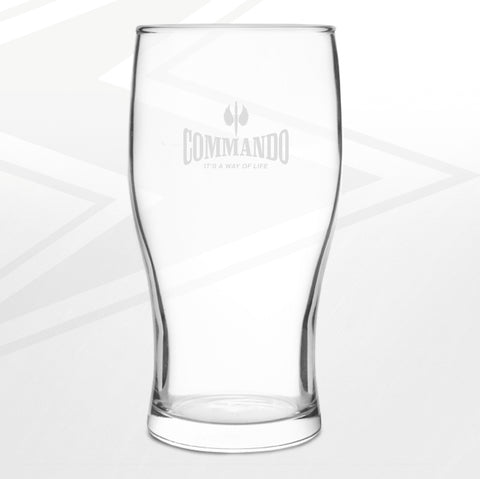 Commando Pint Glass Engraved It's a Way of Life