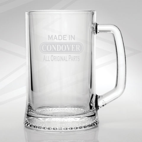 Made In Condover All Original Parts Engraved Glass Tankard