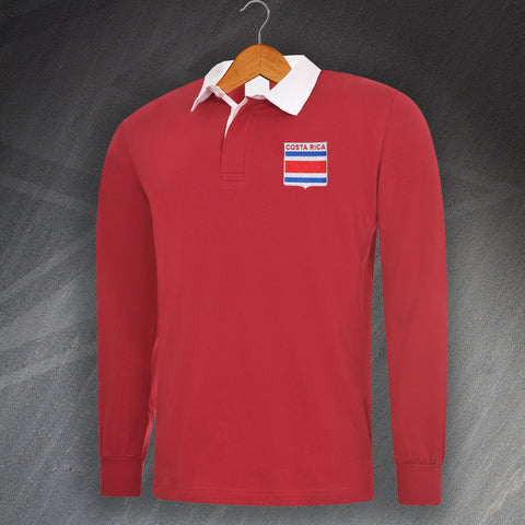 Retro Costa Rica 1990 Embroidered Long Sleeve Shirt