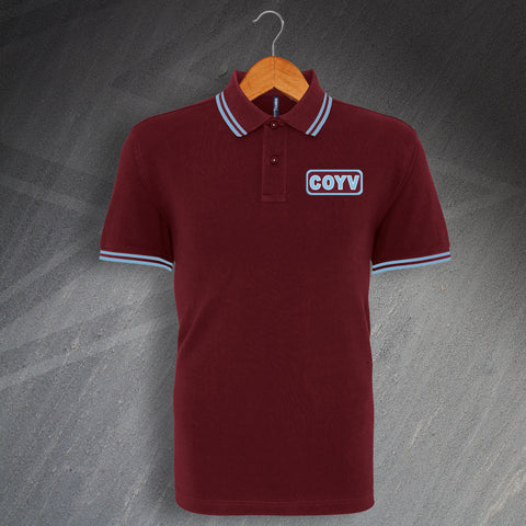 Villa Football Polo Shirt Embroidered Tipped COYV