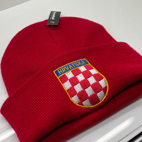 Croatia Football Beanie Hat Embroidered 1960s