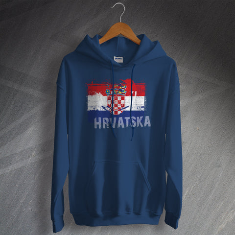 Croatia Hoodie Grunge Flag of Croatia