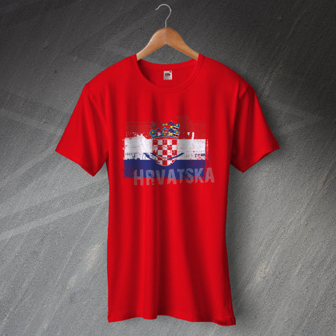 Croatia T-Shirt Grunge Flag of Croatia