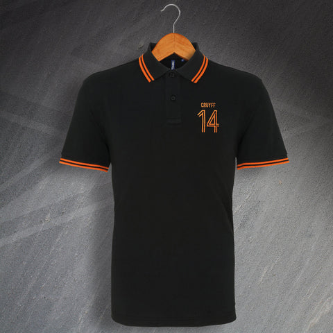 Cruyff 14 Football Polo Shirt Embroidered Tipped