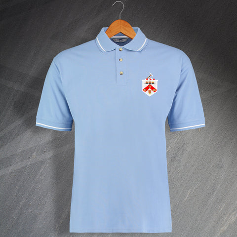 Darlington Football Polo Shirt Embroidered Contrast 1954