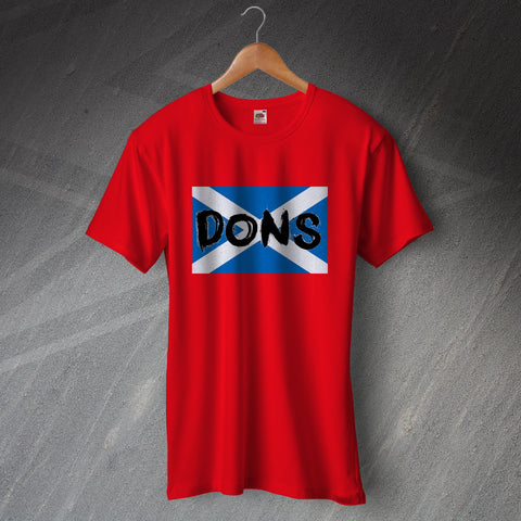 Aberdeen Football T-Shirt Dons Grunge Flag of Scotland