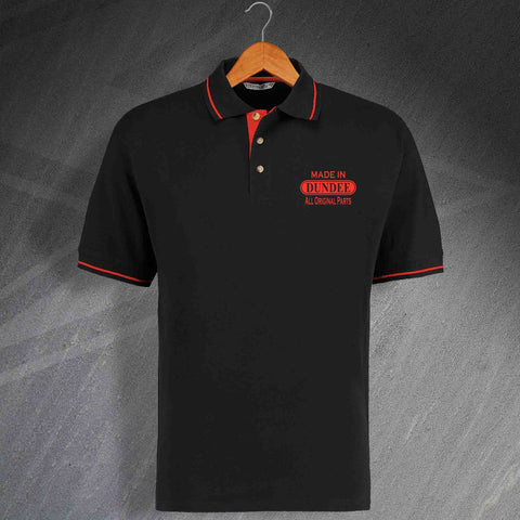Made In Dundee All Original Parts Unisex Embroidered Contrast Polo Shirt