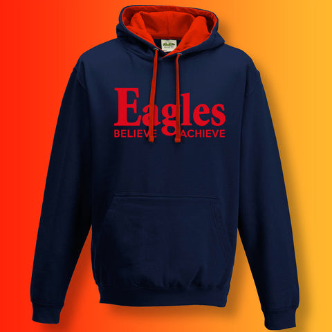 Eagles Believe & Achieve Contrast Hoodie