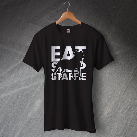 Staffordshire Bull Terrier T-Shirt Eat Sleep Staffie