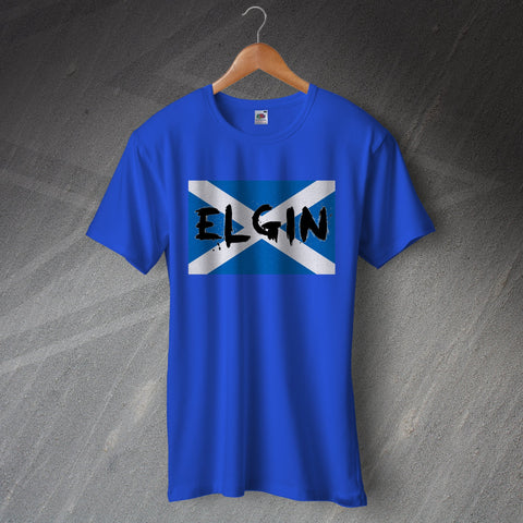 Elgin T-Shirt Grunge Flag of Scotland
