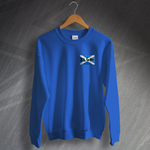 Elgin Sweatshirt Embroidered Grunge Flag of Scotland