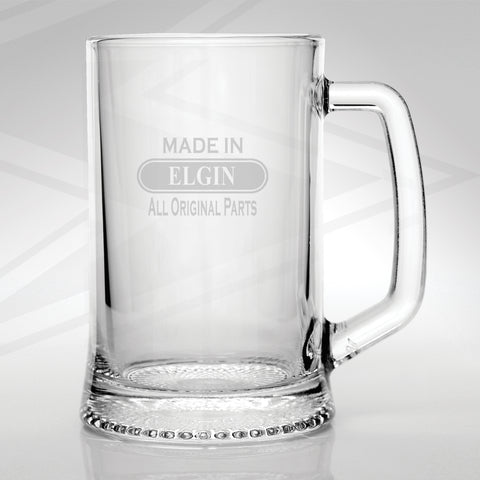 Elgin Glass Tankard Engraved Made in Elgin All Original Parts