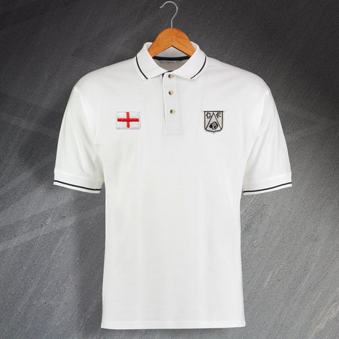 Derby Football Polo Shirt Embroidered Contrast 1946 & Flag of England