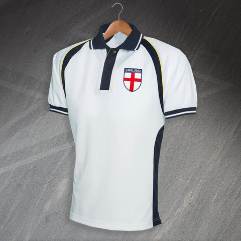Flag of England Shield Embroidered Sports Polo Shirt