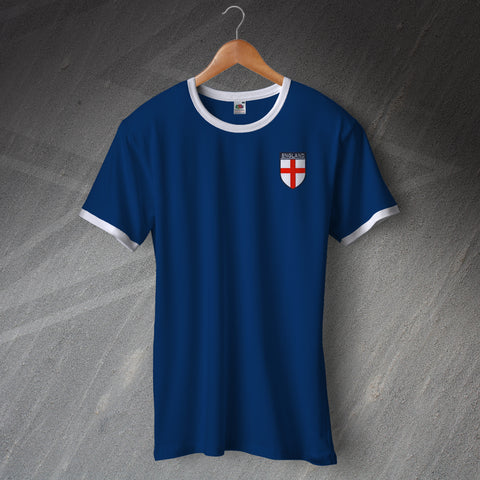 England Shirt Embroidered Ringer Flag of England Shield