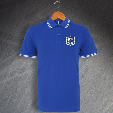 Retro Everton 1920 Embroidered Tipped Polo Shirt