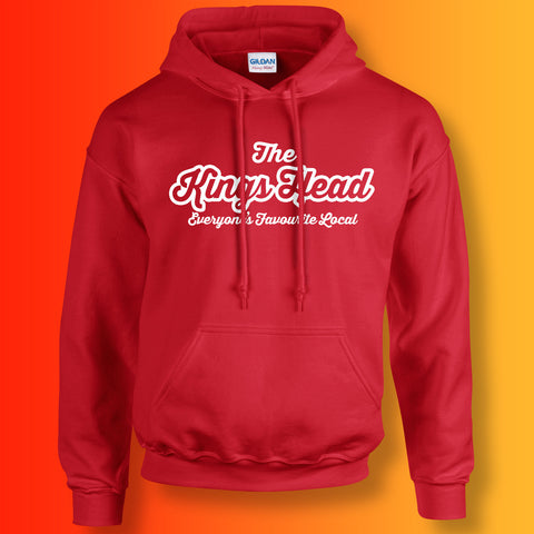 Kings Head Hoodie with Favourite Local Design Red