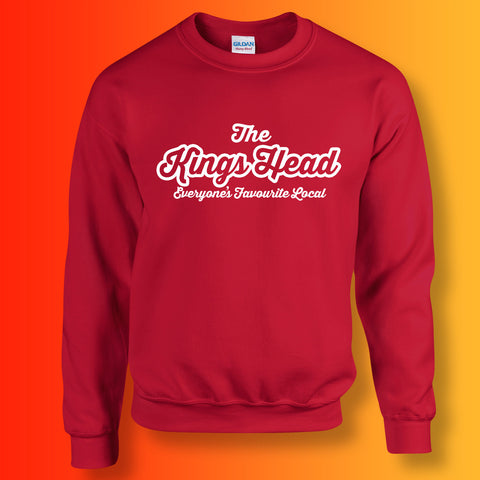 Kings Head Sweater with Favourite Local Design Red