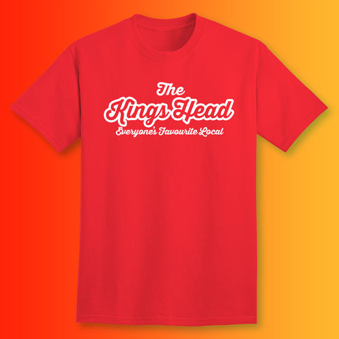 Kings Head T-Shirt with Favourite Local Design Red