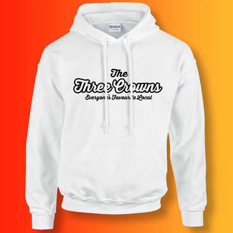 Three Crowns Everyone's Favourite Local Hoodie White