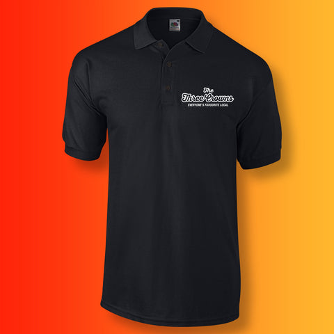 Three Crowns Everyone's Favourite Local Polo Shirt Black