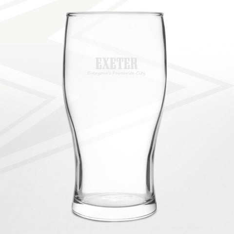 Exeter Pint Glass Engraved Everyone's Favourite City