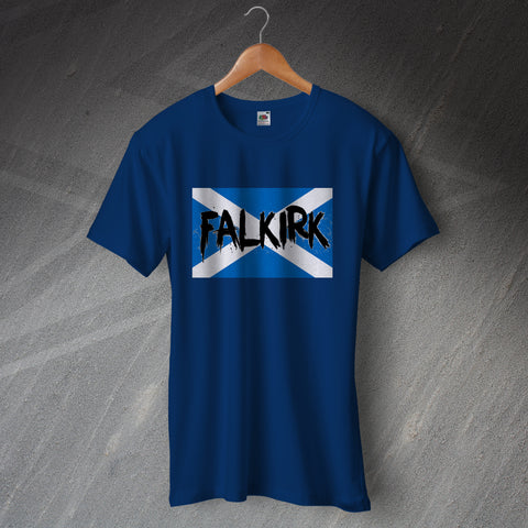 Falkirk Football T-Shirt Grunge Flag of Scotland