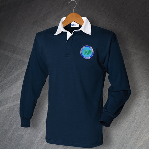 Falkland Islands Veteran Embroidered Long Sleeve Rugby Shirt