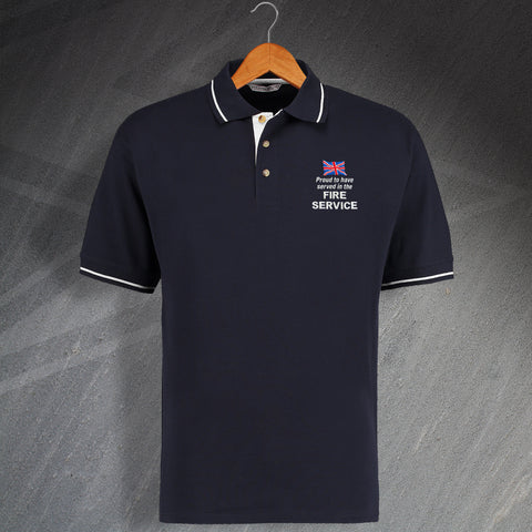 Fire Service Polo Shirt Embroidered Contrast Proud to Have Served