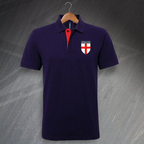 England Polo Shirt Embroidered Flag of England Shield