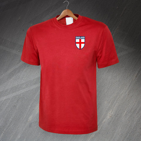 Flag of England Shield Embroidered T-Shirt