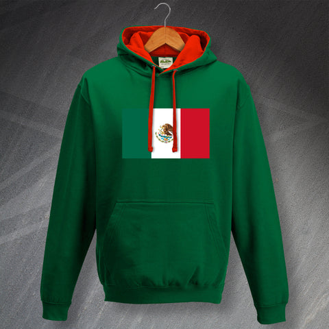 Mexico Hoodie Contrast Flag of Mexico