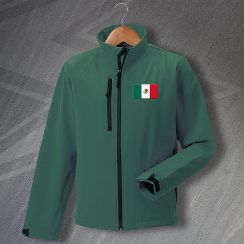Mexico Football Jacket Embroidered Softshell Flag of Mexico