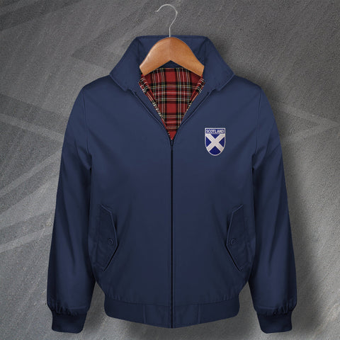 Flag of Scotland Shield Embroidered Harrington Jacket
