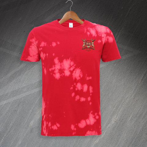 Nottingham Forest Football T-Shirt Embroidered Bleach Out 1970