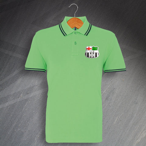 Forest Green Football Polo Shirt Embroidered Tipped 1975