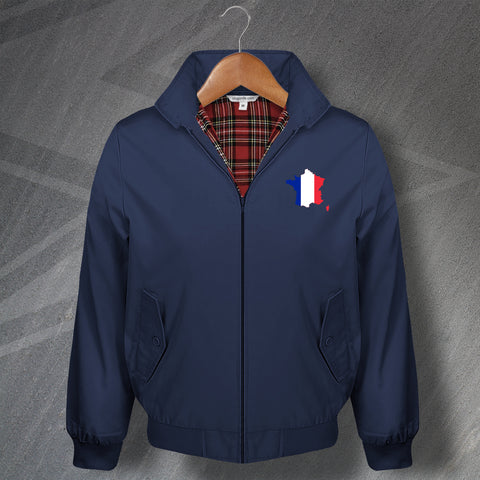 France Flag Map Embroidered Harrington Jacket