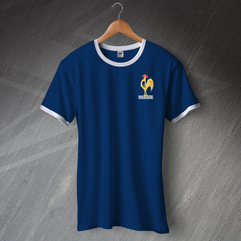France Football Shirt Embroidered Ringer 1974