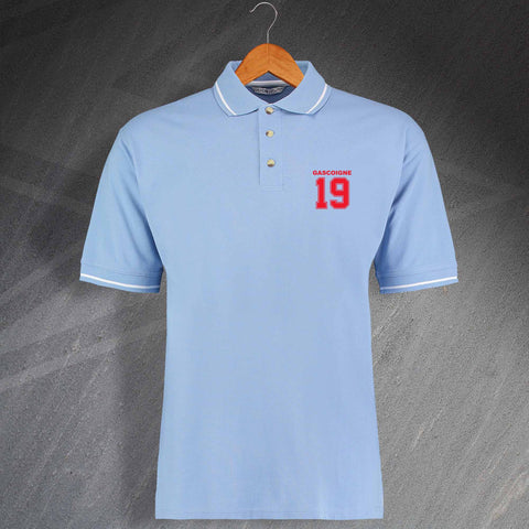 Lazio Football Polo Shirt Embroidered Contrast Gascoigne 19