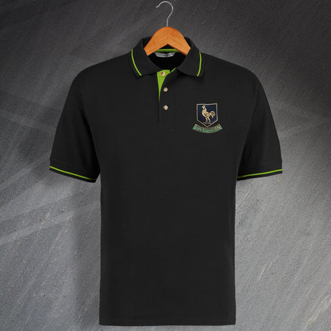 Glentoran Football Polo Shirt Embroidered Contrast 1970s