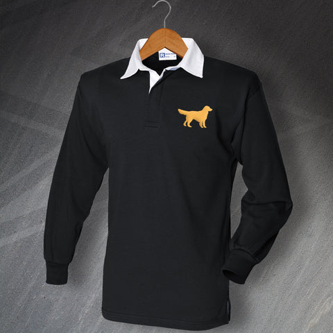 Golden Retriever Rugby Shirt Embroidered Long Sleeve