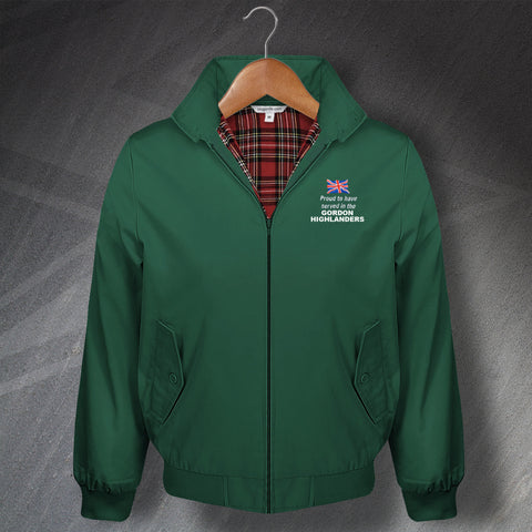 Gordon Highlanders Harrington Jacket Embroidered Proud to Have Served